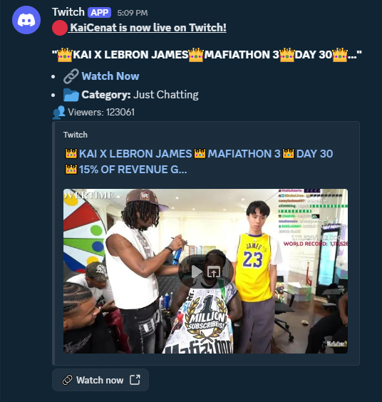 Live Stream Notifications